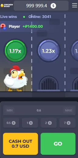 Chicken Road App Menu